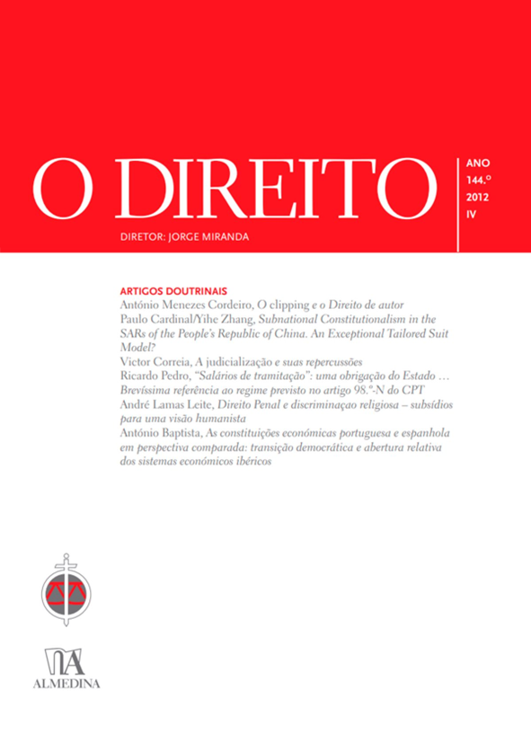 O DIREITO - ANO 144 (2012) - Nº IV