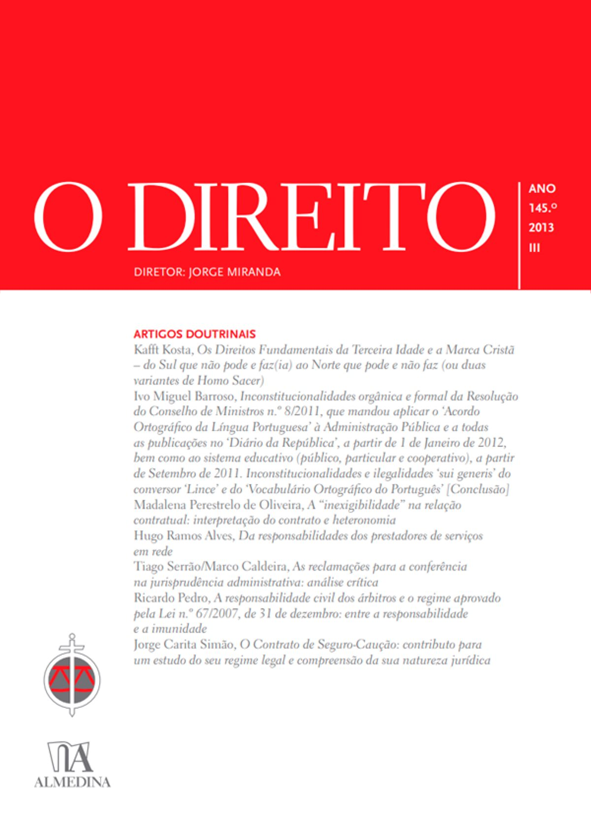 O DIREITO - ANO 145 (2013) - Nº III